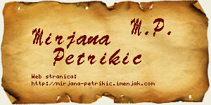 Mirjana Petrikić vizit kartica